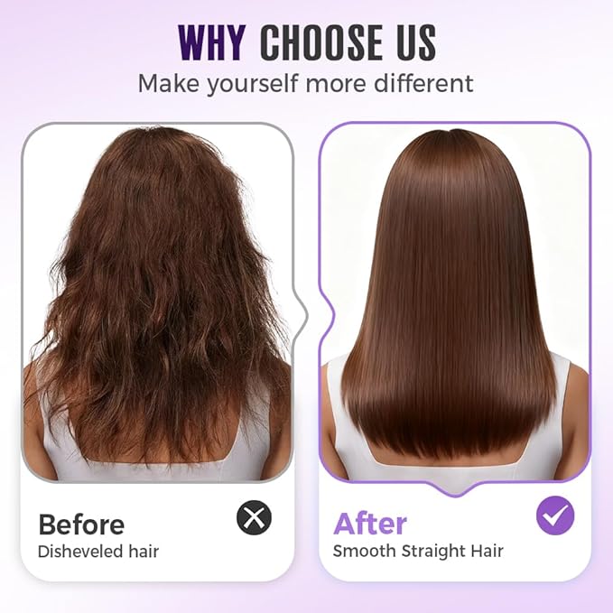 Go Brush Pro, 2026 New Hair Straightener Brush, Portable Straightener Brushes for Travel with LCD Temperature Display, Fast Heating Mini Hair Brush for Women (Black)