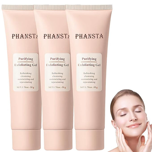 Purifying Exfoliating Gel, Facial Exfoliator Cleanser, Exfoliating Face Scrub, Exfoliating Gel Scrub for Face, Gentle Exfoliating Facial Cleanser for All Skin Types, Cleans Dirt & Oils (3 PCS)