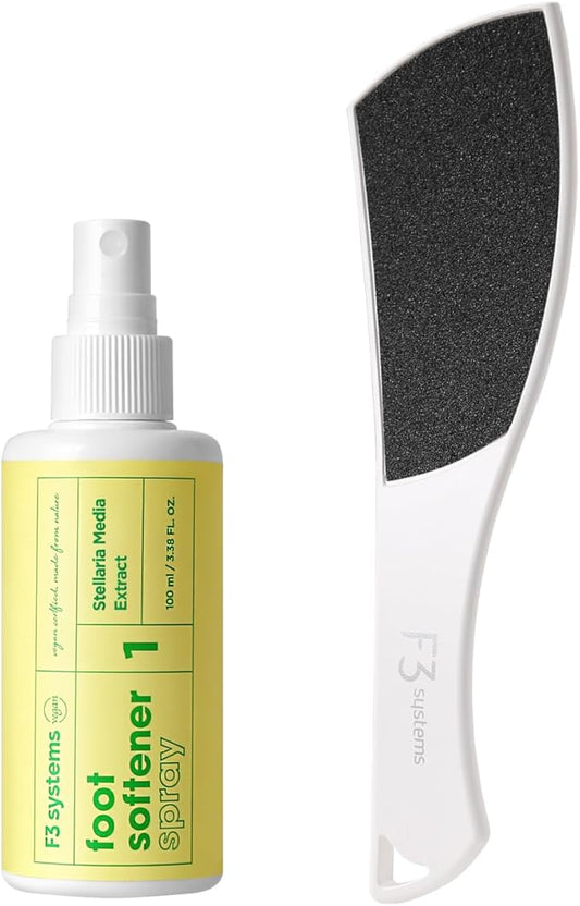 S-Line Emery Foot File & Foot Spray Set, Colossal Double-Sided Pedicure Tool, Effective for Cracked Heel, Ergonomic Design for Easy Grip, Dead Skin Remover, Callus Rasp, Scrubber