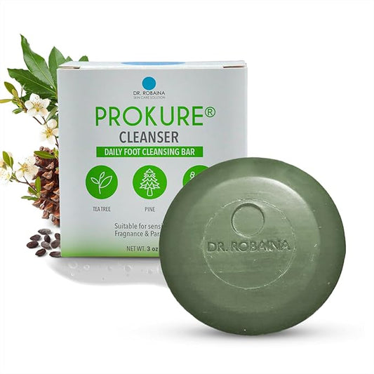 PROKURE Foot Cleanser Bar for Dry, Cracked Feet – Exfoliates & Softens Calluses with Tea Tree Oil, Urea, Aloe Vera & Camphor | Hydrating, Paraben-Free, Dermatologist-Tested | Made in USA | 3 oz