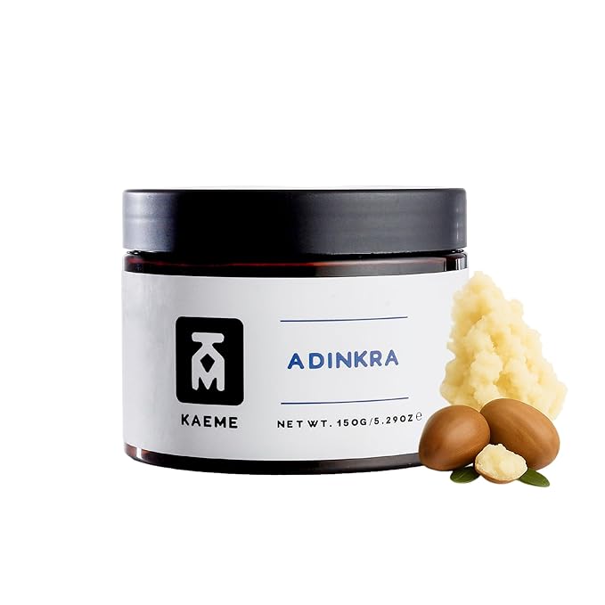 Kaeme Adinkra Whipped African Shea Body Butter, Made with Raw Organic Unrefined Shea Butter, Deep Moisturizer With Coconut Oil for Skin Protection, Natural Skincare for Women & Men (10.5oz / 300g Jar)