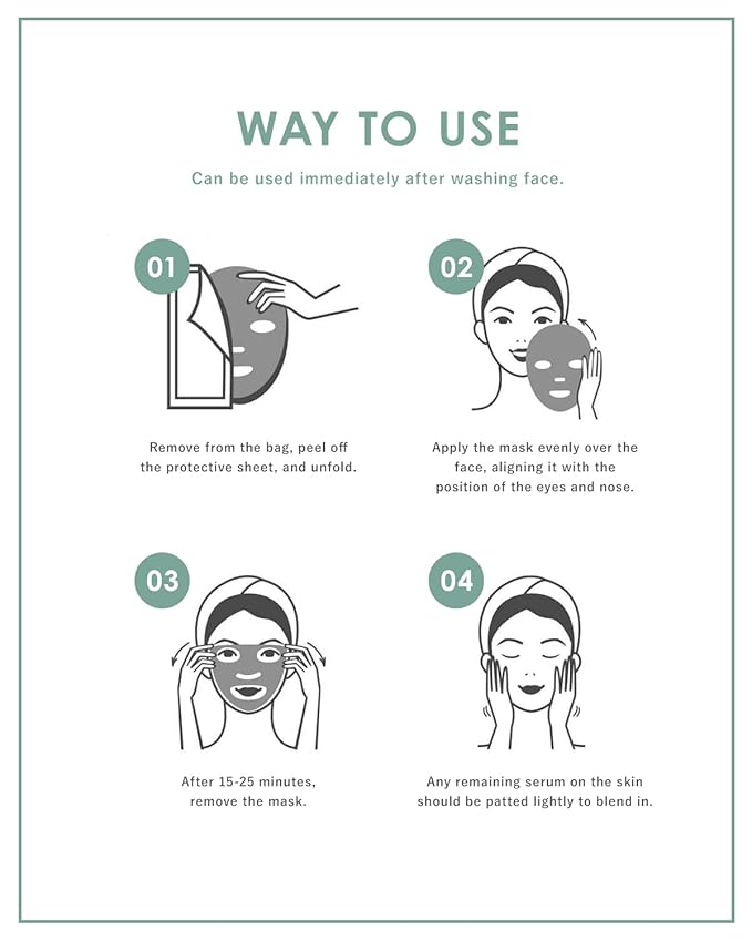 KisoCare Facial Sheet Mask (24 Pieces) 100% Pure Hot Spring Water, No Added Water Moisturizing Skincare