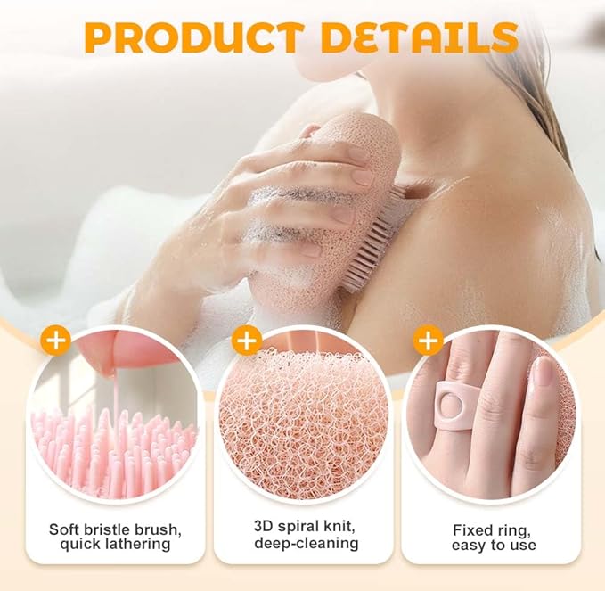 Super Soft Sunflower Suction Cup Bath Ball, 2025 New Exfoliating Bath Bath Sponge Cleaning Brush with Finger Rings for Women and Men (Style A, 4 pcs)