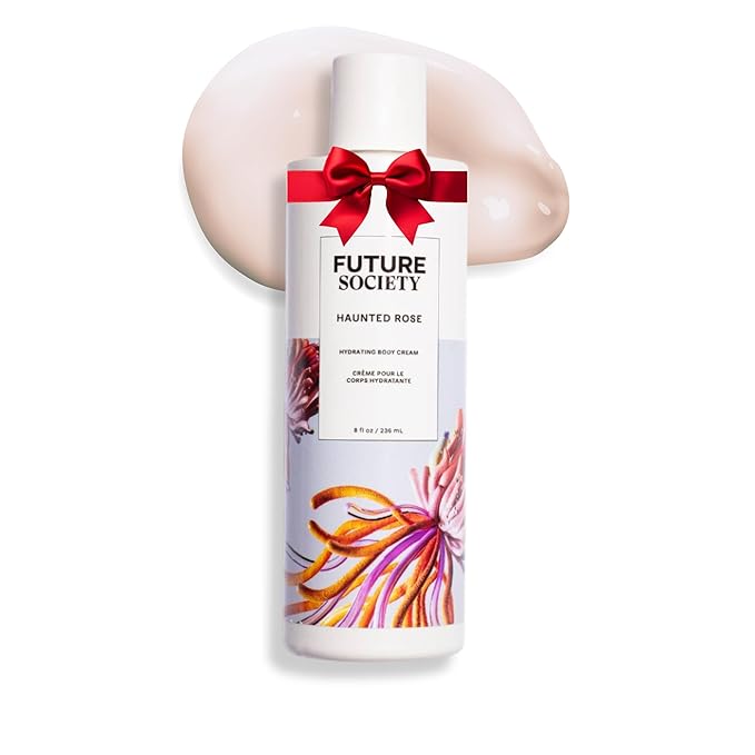 Future Society Haunted Rose Body Lotion - Luxury Smoky Floral Scented Body Cream with Notes of Pepper, Rose, Amber & Sandalwood - Moisturizes & Replenishes Dry Skin - Hydrating & Perfumed Lotion 8oz