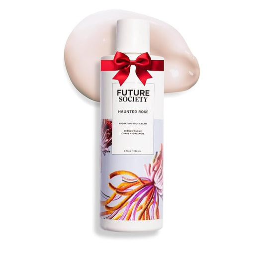 Future Society Haunted Rose Body Lotion - Luxury Smoky Floral Scented Body Cream with Notes of Pepper, Rose, Amber & Sandalwood - Moisturizes & Replenishes Dry Skin - Hydrating & Perfumed Lotion 8oz