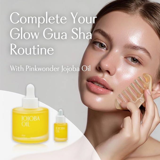 PINKWONDER USDA Organic Jojoba Oil | 100% Pure, Cold-Pressed Oil for Face & Facial Care, Gua Sha | Non-Greasy Korean Skin Care for Women 1.69oz (50ml)