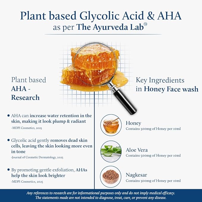 Blue Nectar Ayurvedic Honey and Aloevera Face Wash and Makeup Remover | Daily Facial Cleanser for Women and Men | All Skin Types (8 Herbs, 3.4 Fl Oz)