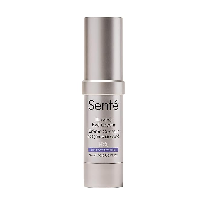 Senté Illuminé Eye Cream | Diminish Dark Circles, Discoloration, Redness, and Puffiness Around The Eyes | with Patented HSA, Niacinamide and Peptides | 0.5 Oz