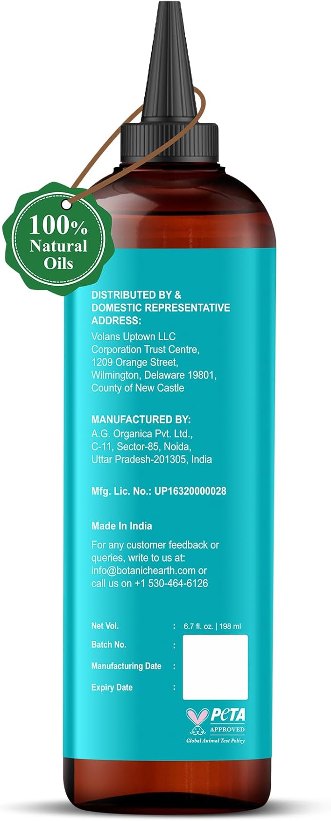 Botanic Hearth Argan & Biotin Oil to Tame Frizz and Add Shine (6.7 fl oz)|Nourishing and Strengthening Hair Treatment for Thicker, Healthier|Looking Hair | Paraben Free | Suitable for All Hair Types