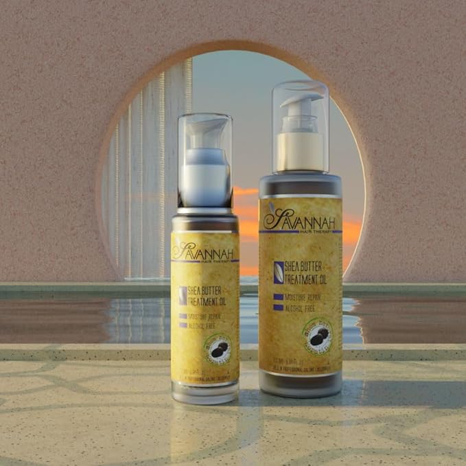 Savannah Hair Therapy Hair Oil with Shea Butter for Frizzy, Dry & Damaged Hair, Hydrating Keratin Treatment Oil, 1.69oz/50ml