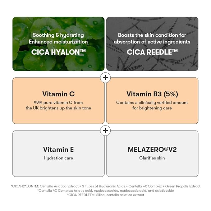 VT COSMETICS Vita-Light Reedle Shot 100 Serum with Vitamin C Capsules & Vitamin E Microneedling Formula, Korean Skin Booster, 1.69 fl oz(50ml)