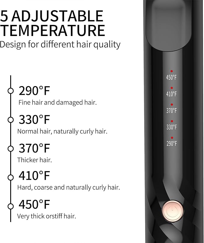 K&K 1 1/2 Inch Red Light Therapy Infrared Heated Curling Iron Curling Wand Ceramic Curling Irons -Creates Root Volume & Loose Curls Volume Curls Dual Voltage Cool-AIR TECH Hair Styling Tool