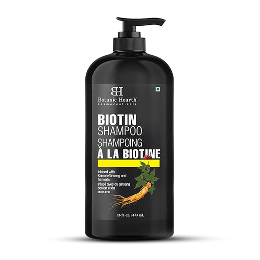 Botanic Hearth Biotin Shampoo | Infused With Korean Ginseng & Turmeric For Stronger, Thicker | Looking Hair | Sulfate & Paraben Free | 16 Fl. Oz
