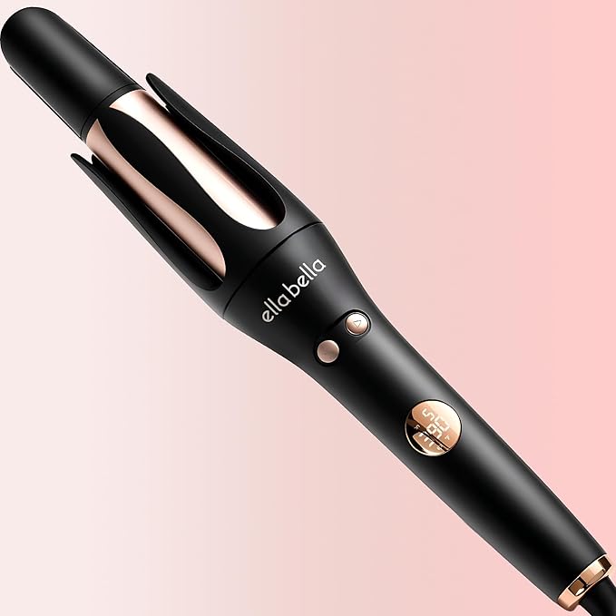 ELLA BELLA® Automatic Rotating Curling Iron • Auto Hair Curlers • Easy to Use • Digital Display to Accurately Control Temperature • Transform Your Look in Seconds • Ideal for Longer Hair
