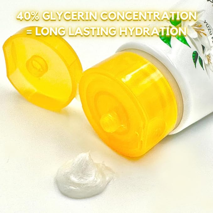 Yu-Be Yuzu Pure Hydration Cream: Body & Hand Lotion - Vegan Skin Care Cream for Sensitive & Dry Skin - Soothing Yuzu Flower Extract - Day & Night Moisturizer- Cracked Heels Repair -1.35 Fl Oz