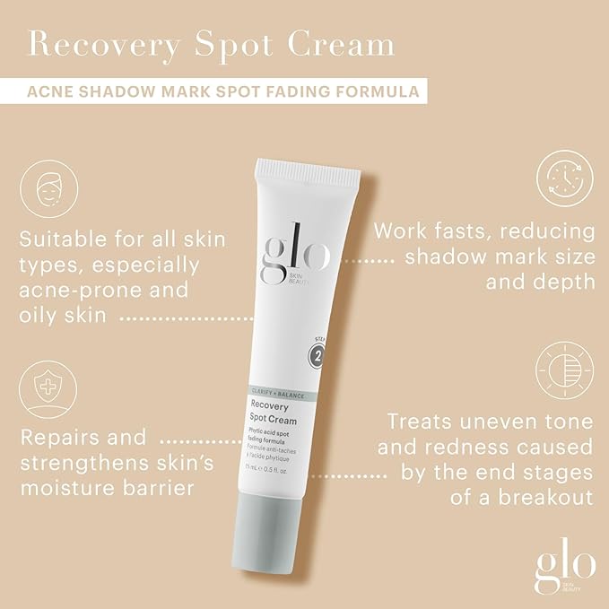 Glo Skin Beauty Recovery Spot Cream - Reduces Shadow Mark Size, Depth & Uneven Tone and Redness Post Breakout, For Acne-Prone and Oily Skin