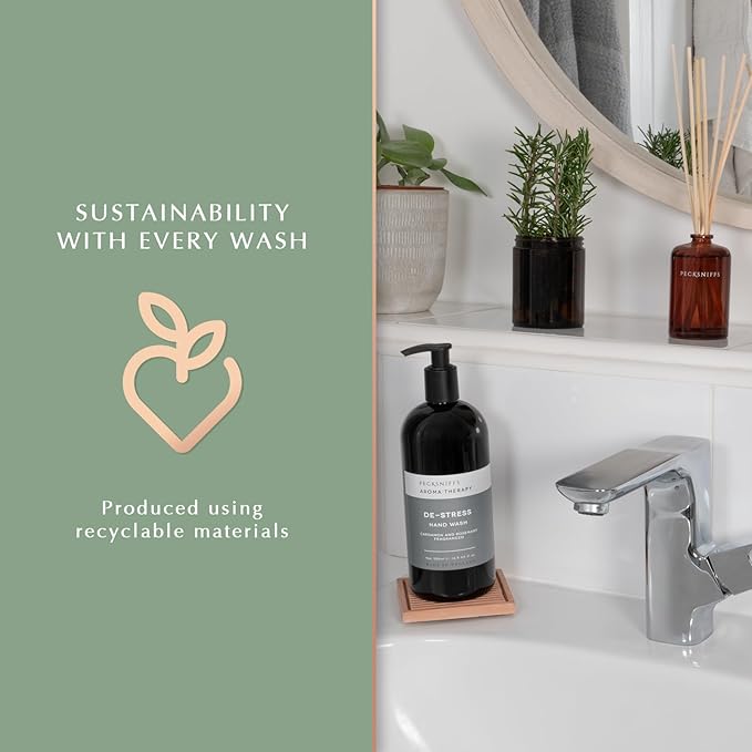 Pecksniffs Moisturizing Hand Wash and Hand & Body Caddy Lotion Set - Aroma:Therapy De-Stress, 500 ml/16.9 fl oz