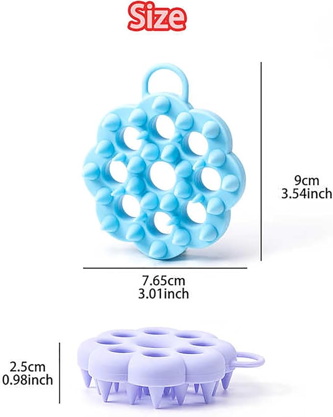 5-Pack Silicone Massage Bath Brush - Unisex, Suitable for Short & Long Nails, Ideal for Human Hair & Body Massage, Pet Grooming, with Pointed Massage Tips