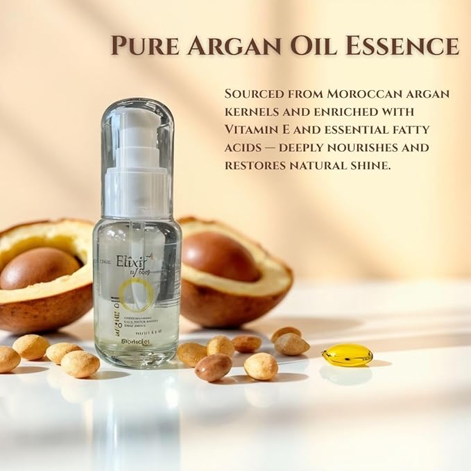 Elixir of Hair – Argan Oil Serum for All Hair Types | Smooths, Strengthens & Restores Shine | Lightweight, Non-Greasy & Color-Safe Formula (1.69 fl oz / 50 ml)