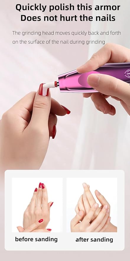Electric Nail Drill, Electric Nail File Cordless, Electric Nail File Set, 4 Speeds Adjustable Hand Foot Care Manicure Pedicure Drill Tool,Gel Nail File Drill kit for Acrylic Gel Dip Powder Nails