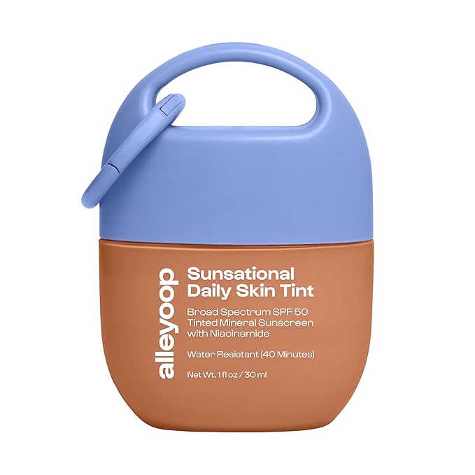Alleyoop Sunsational Tinted Moisturizer SPF 50 for Face Broad Spectrum – 100% Mineral Face Sunscreen with Jojoba, Hydrating & Soothing Tinted Sunscreen, Vegan & Cruelty-Free (Golden Hour)