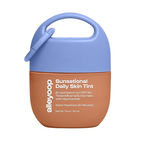 Alleyoop Sunsational Tinted Moisturizer SPF 50 for Face Broad Spectrum – 100% Mineral Face Sunscreen with Jojoba, Hydrating & Soothing Tinted Sunscreen, Vegan & Cruelty-Free (Golden Hour)