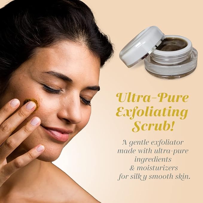 Shankara Exfoliating Face Scrub For Women & Men with Algae-Aloe Gel, Turmeric, Lavender & Papaya - Perfect Face Exfoliator For Purifying Skin, Dead Skin Scars & Rejuvenating Skin (15 ml)