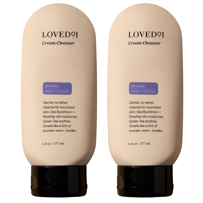 Loved01 Face & Body Cream Cleanser, John Legend Skincare, Gentle Daily Wash for All Skin Types, Hydrating & Moisturizing Cream-to-Clean Formula, Sweet & Woodsy Lavender, 2-Pack (6 oz Each)