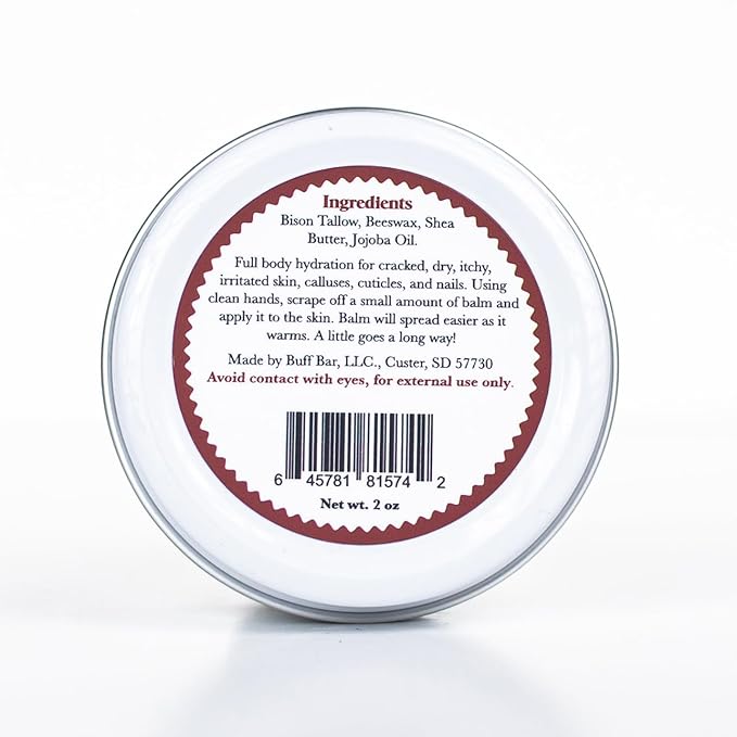 BUFF BAR Pure Bison Tallow Salve, Unscented, 1 Pack - No Irritating Ingredients, Simple & Clean, Body Butter, Full Body Hydration, Replaces Lotion, For Cracked, Dry, Itchy, Irritated Skin
