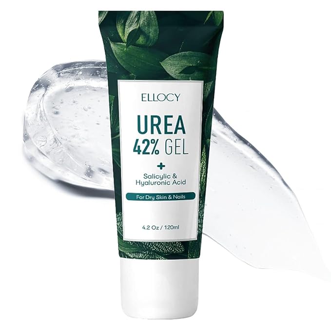 42% Urea Gel Max Plus Salicylic & Hyaluronic Acid - cracked heel repair callus remover gel for Elbows, Feet, and Hands, and cracked heel, calloused feet remover gel 4oz