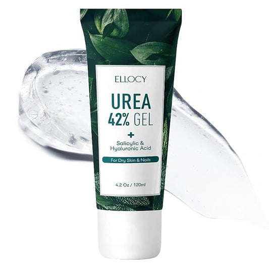 42% Urea Gel Max Plus Salicylic & Hyaluronic Acid - cracked heel repair callus remover gel for Elbows, Feet, and Hands, and cracked heel, calloused feet remover gel 4oz