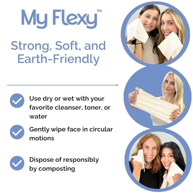 Disposable Face Towels XL for Skin Care & Makeup Removal – 100% Biodegradable Towelette, Face Wash Cloth, Disposable Face Towel for Skincare, Facial Towels, Dry Wipe, Hypoallergenic -50 Count