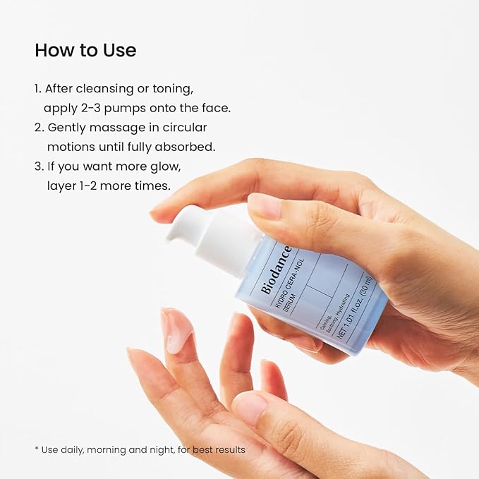 BIODANCE Hydro Cera-nol Serum, Ceramide, D-Panthenol, Hyaluronic Acid for Hydrating, Soothing for Sensitive Skin, Korean Skincare, Stocking Stuffers for Teen Girls | 1.01 fl.oz x 1 ea