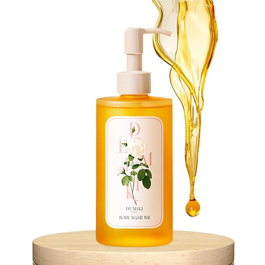 DEMIKI Body Wash Women Moisturizing Sensitive Skin, White Rose Scent Shower Gel Body Wash for Women, Winter Hydration Care, Sulfate-Free, Paraben-Free, Dye-Free, 10 fl oz