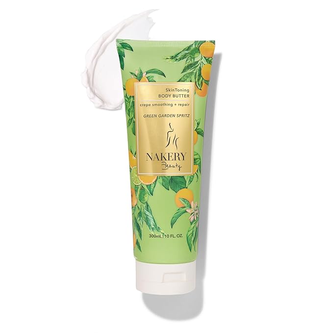 Nakery Body Butter Anti Aging Moisturizer - Body Cream Skin Tightening Cream & Neck Firming Cream, Moisturizing Cream & Neck Tightening Cream for Body & Face Cream for Dry Skin 300ml (Green Garden)