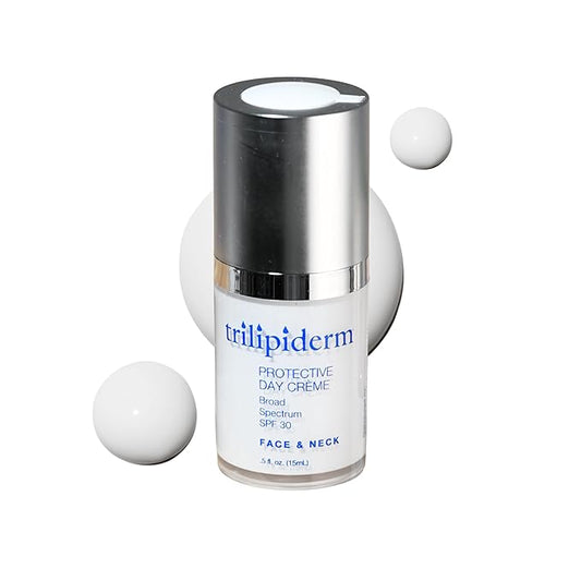Trilipiderm Day Crème Mini .5oz, Broad Spectrum SPF 30 Protection and Anti-Aging Hyaluronic Acid On the Go All day, Travel Size