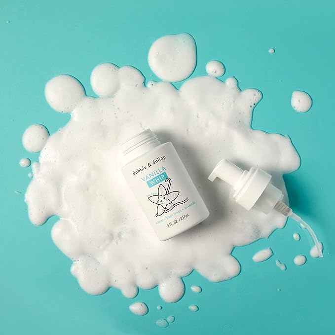 Dabble & Dollop Tangerine + Vanilla Body Wash & Shampoo – 3-in-1 Natural Bubble Bath for Kids, No Parabens or Sulfates, Vegan, Gluten-Free, Tear-Free (2-Pack)