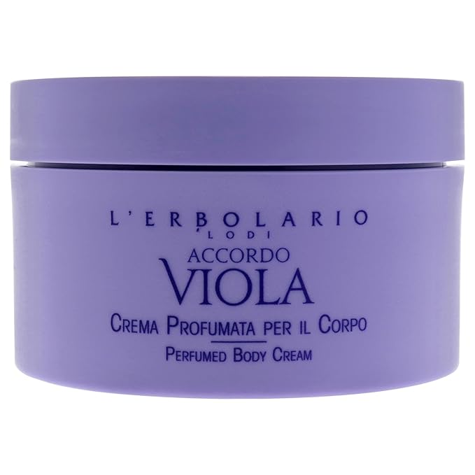 LErbolario Perfumed Body Cream, Accordo Viola, 6.7 oz - Body Lotion - With Extracts of Violet - Floral Powdery Scent - Moisturizing - Cruelty-Free