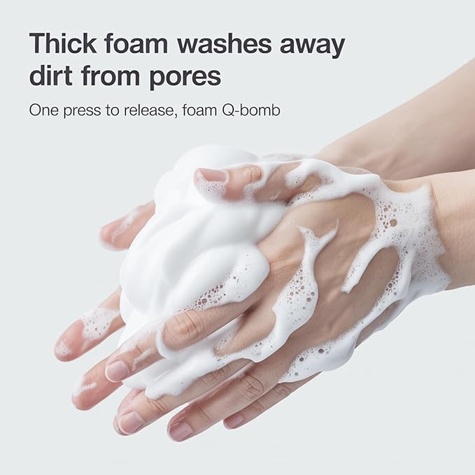 Foam Facial Cleanser - 2-in-1 Makeup Removing Face Wash with Hyaluronic Acid & Amino Acids, Moisturizing Formula for Dry to Combination Skin, Gentle Daily Cleansing (1)