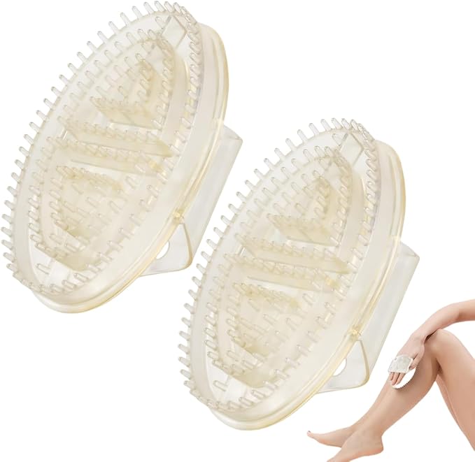 Meridian Pressure Brush Body Relaxation Massage Comb Essential Oil Brush Body Scrubber Bath Body Brushes SPA Massager Device, for Meridian Scalp Full Body Relaxation Massage (2 Pcs) (White)