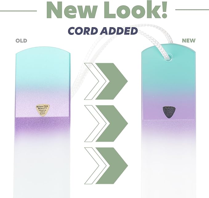 BONA FIDE BEAUTY Czech Glass Dual-Sided Glass Foot File, Scraper, and Rasp. Luxurious Self-Care Gift for Women