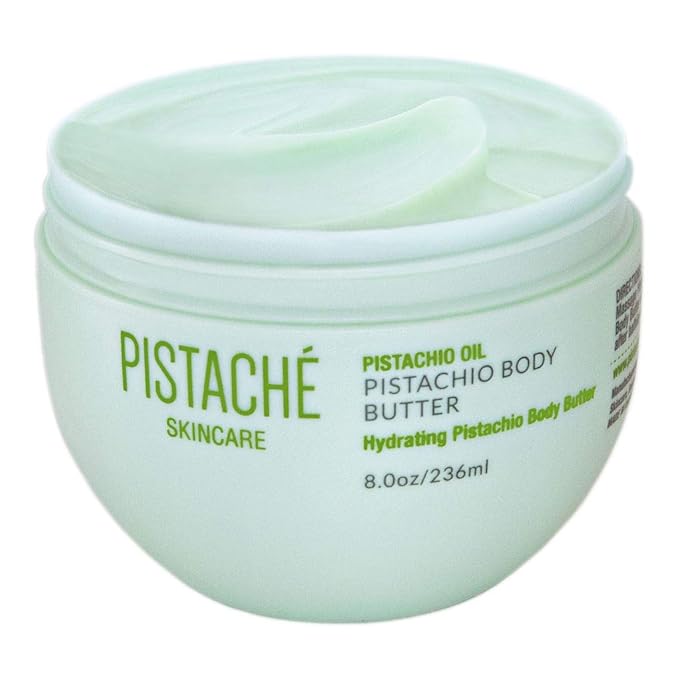 Pistaché Skincare Pistachio Oil Whipped Body Butter Cream | Rich Moisturizer for Dry Skin with Vitamin E & Antioxidant Protection | The Boyfriend Body Butter, 8 oz
