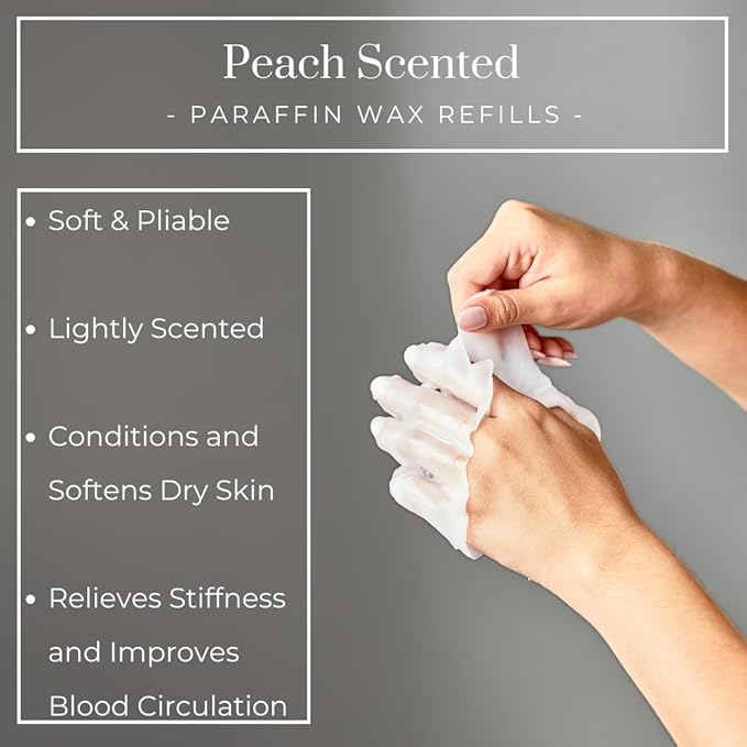 1lb Peach Scented Paraffin Wax, Paraffin Wax for Hand and Feet, Use with any Paraffin Wax Machine for Hand and Feet, Paraffin Wax Refills for Paraffin Baths, Parrafin Wax Blocks