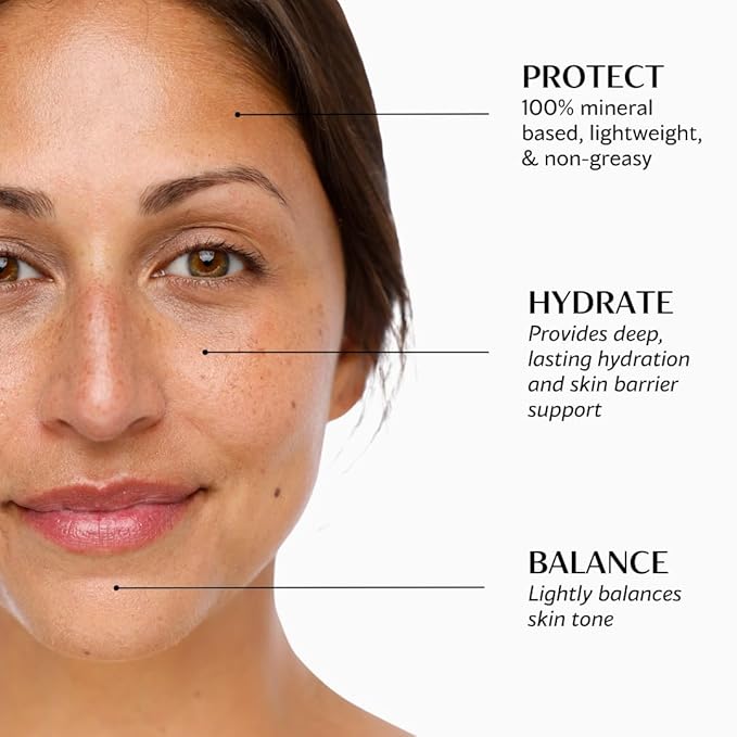 Free Spirit Mineral Sunscreen SPF 40+ | 3 in 1 Moisturizer, Complexion Balancer, & Sunscreen | UVA/UVB protection 100% Mineral Broad Spectrum Non-Greasy | Travel Size Untinted - 50ml