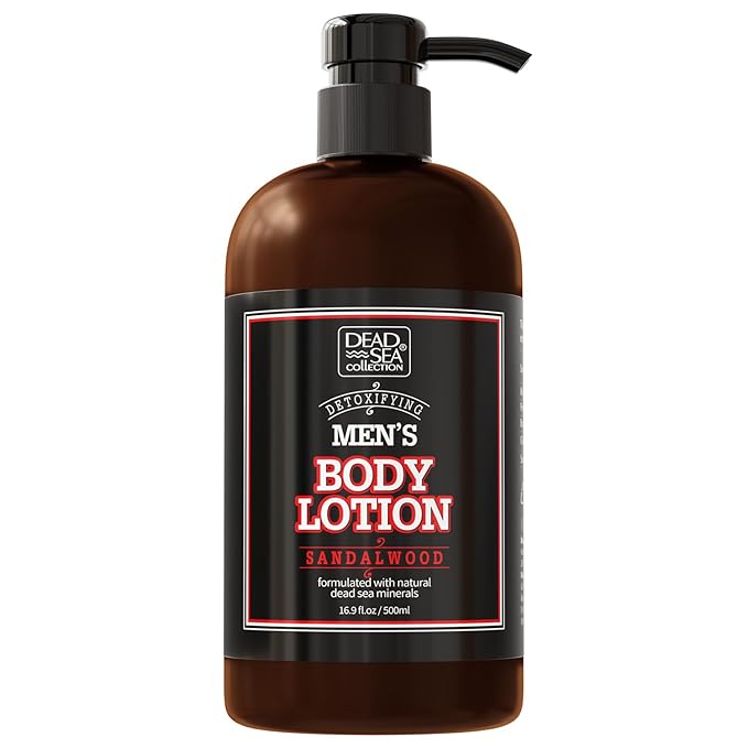 Dead Sea Collection Sandalwood Men's Body Lotion - Sandalwood Oil and Dead Sea Minerals - Maximum Hydration Nourishing Moisturizing Lotion for Men - 16.9 Fl Oz Bottle