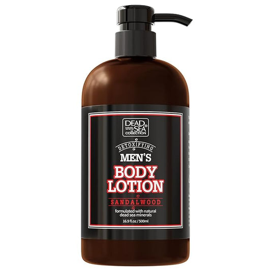 Dead Sea Collection Sandalwood Men's Body Lotion - Sandalwood Oil and Dead Sea Minerals - Maximum Hydration Nourishing Moisturizing Lotion for Men - 16.9 Fl Oz Bottle