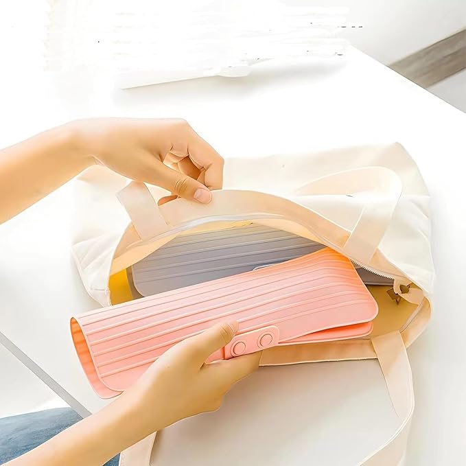 Heat Resistant Silicone Mat Travel Case Portable Travel Mat Cover for Hair Straightener, Flat Iron and Hot Hair Styling Tools (Pink)