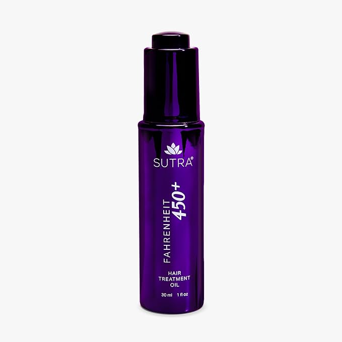 SUTRA Fahrenheit 450+ Multi‑Purpose Oil for Hair, Skin & Scalp | Heat Protection to 450 °F | Frizz Control, Shine & Deep Hydration – Face, Body & Pre‑Shampoo Treatment