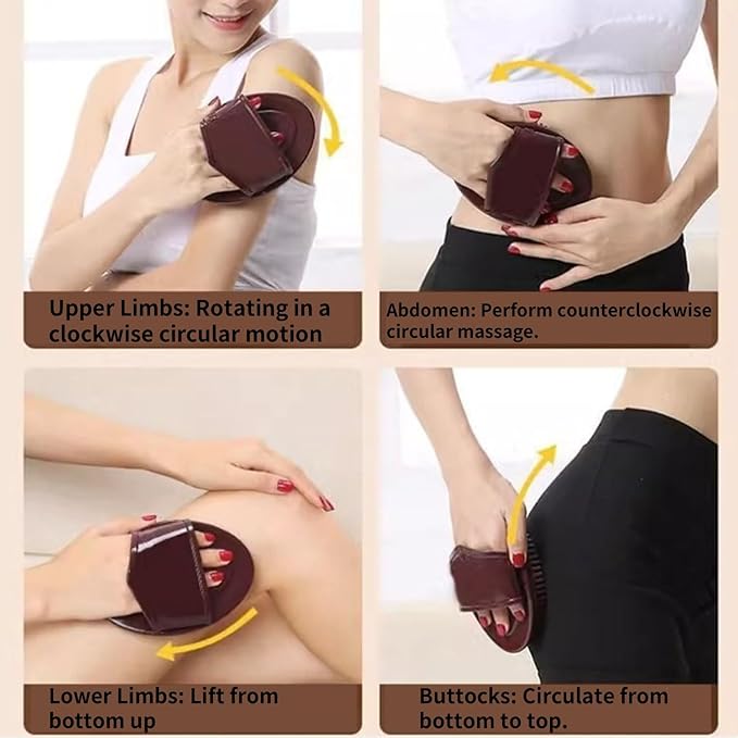 Meridian Pressure Brush Body Relaxation Massage Comb Essential Oil Brush Body Scrubber Bath Body Brushes SPA Massager Device, for Meridian Scalp Full Body Relaxation Massage (2 Pcs) (Brown)