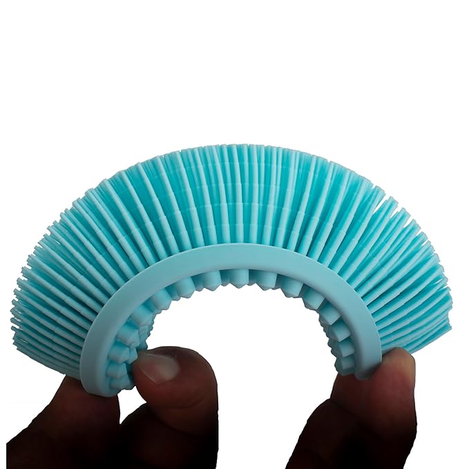 DNC Exfoliating Silicone Body Scrubber Shower Bath Body Brush loofah Easy to Clean, Lathers Well, Eco Friendly, Long Lasting (Blue